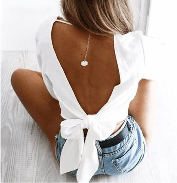 Blouse courte a dos nus Blouse courte a dos nus zaxx