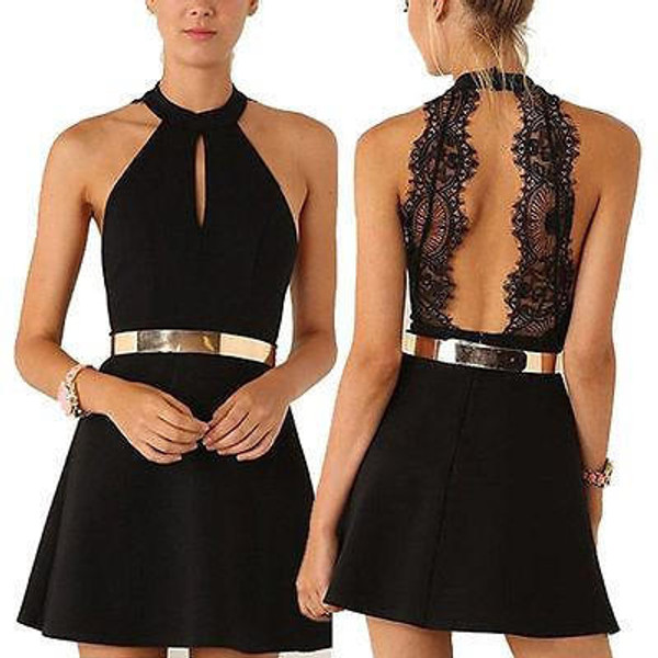 Robe elegante avec dos en dentelle zaxx