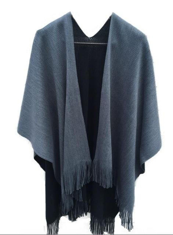 Poncho asymetrique reversible a manches chauve-souris zaxx