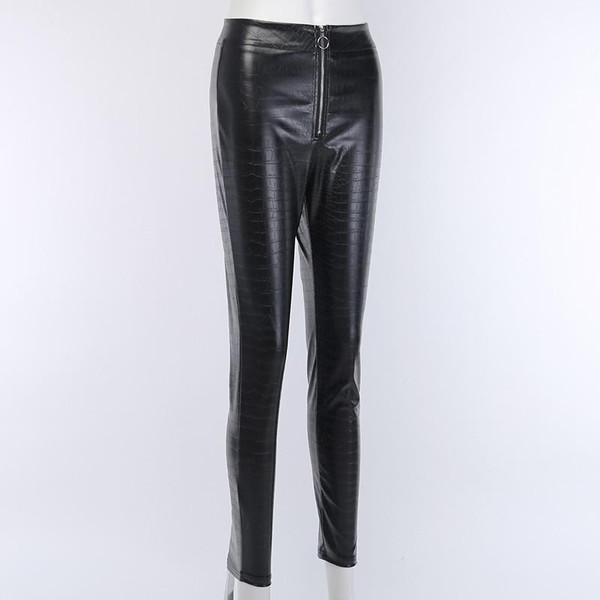 Pantalon Taille Haute en Similicuir zaxx