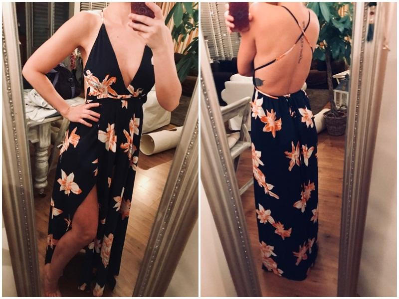 Robe Bleu Marine MOUSSON Brodée De Fleurs Brillantes - Taille 10 - Occasion Très Bon état