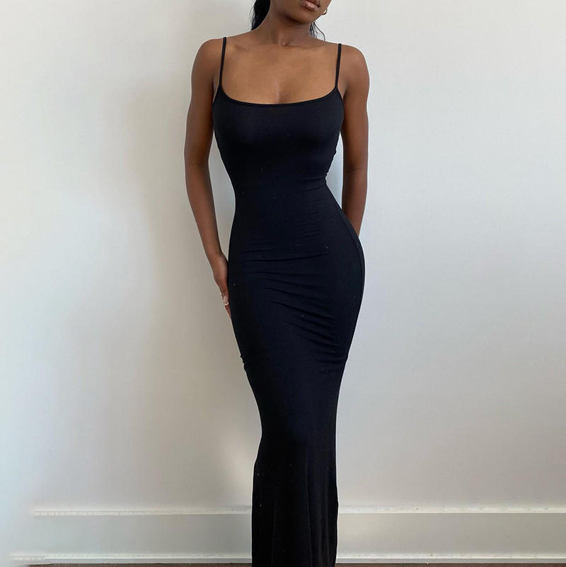 AUSELILY Maxi Robe Femme Bodycon Élégante - Robe Longue Cami Sexy Et Confortable