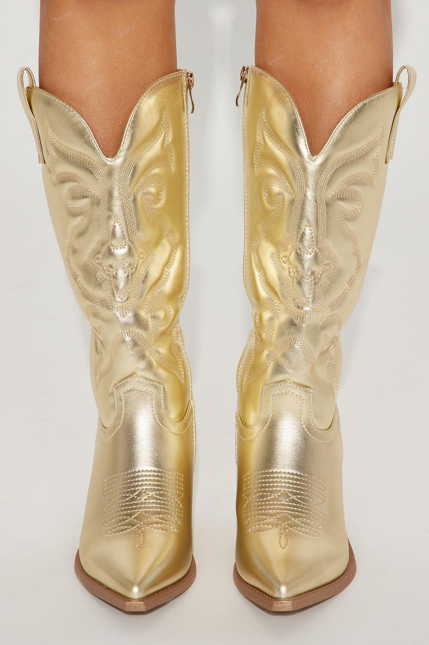 Bottes Western Nine West Femme 7.5 Neuves Noires Habillées Bottines