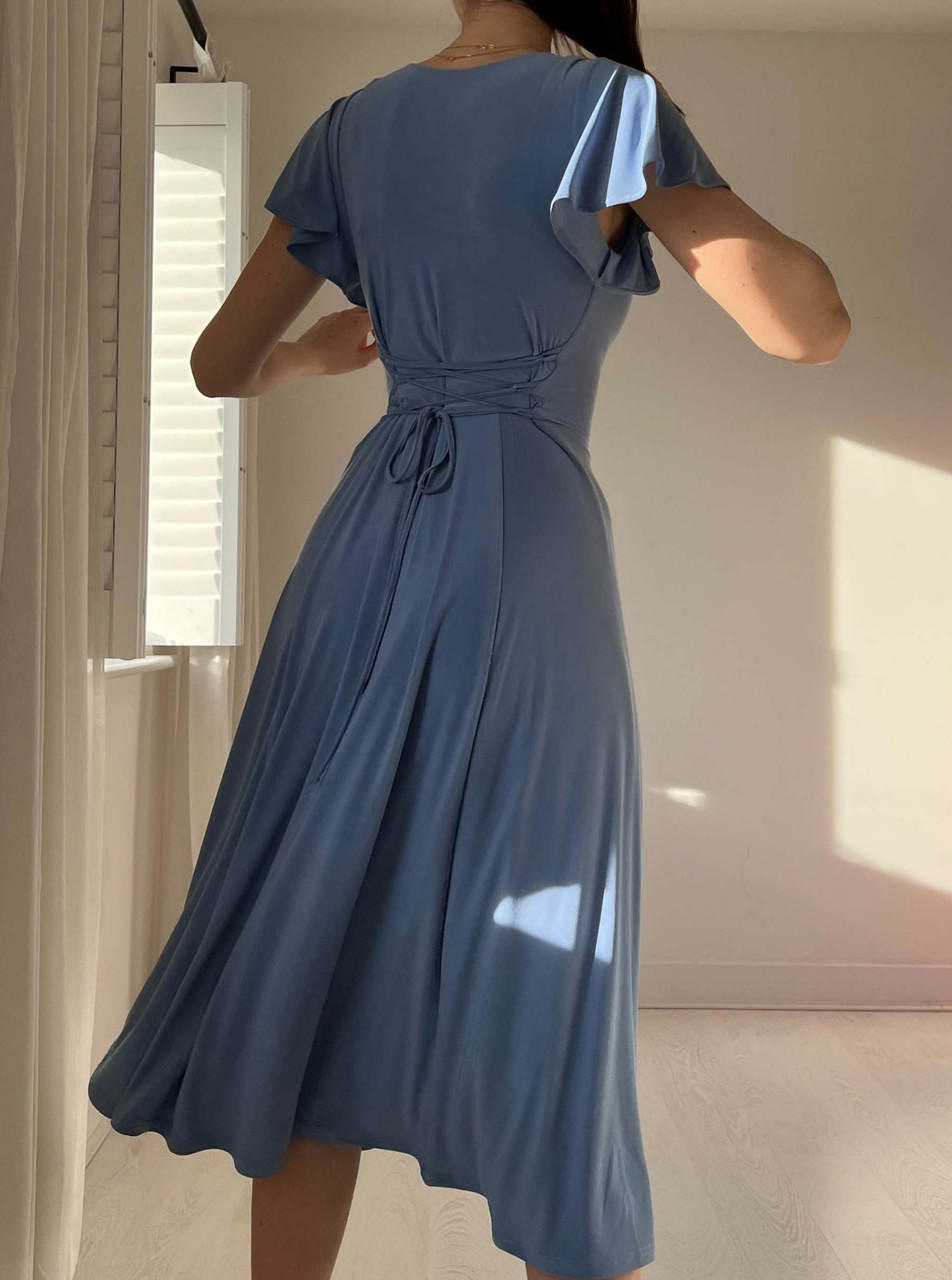 Robe Crayon Femme Chic Et Elegant HOMEYEE Robe Crayon 2 En 1 U00c0 Manches 3/4, Coupe Cintru00e9e Robe Moulante Femme