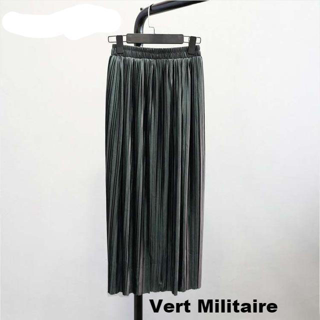 Longue Jupe Pliss?�e M?�tallique