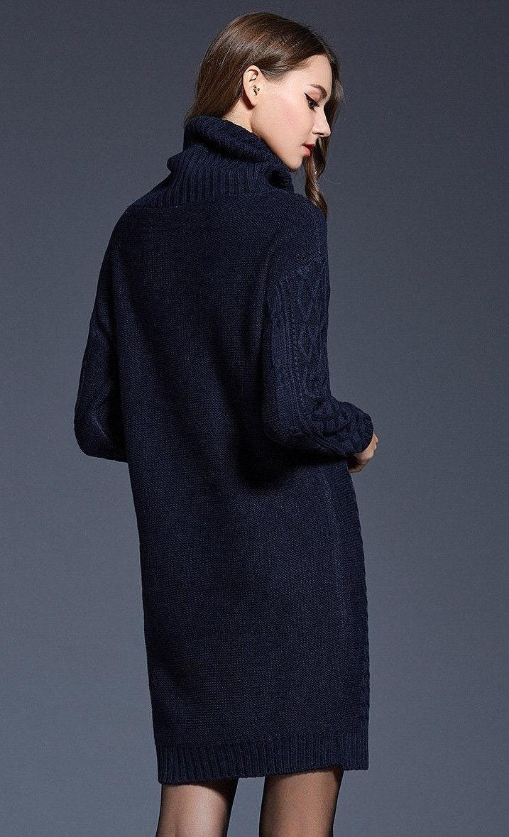 Robe Pull à Col Roulé