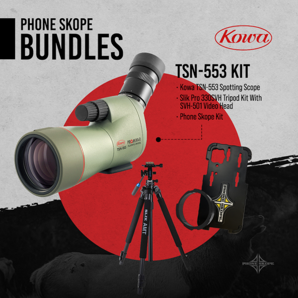 Kowa 553/554 And Slik Aluminum 330SVH Tripod Kit