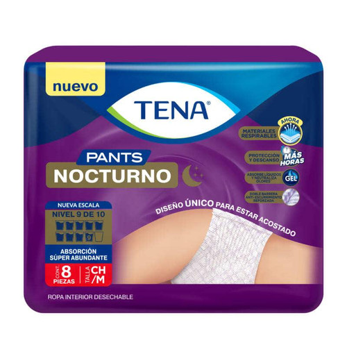 Tena Pants Nocturno Talla CH/M Bolsa x 8 Unidades