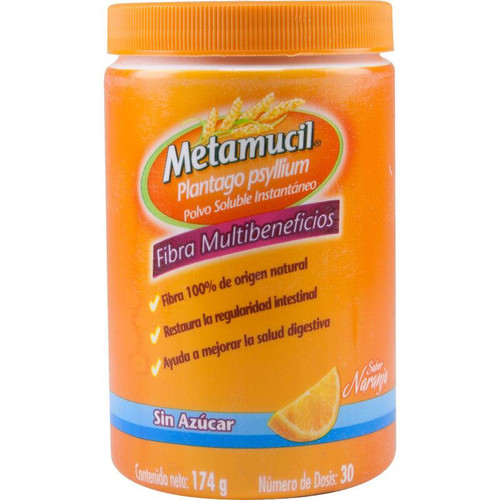 Metamucil Sabor Naranja Sin Azúcar Polvo 174GR
