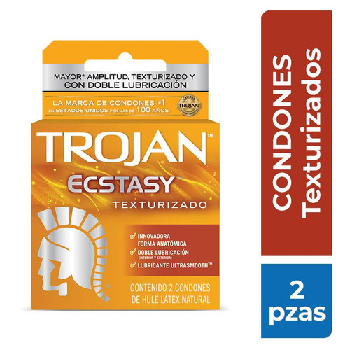 Trojan Ecstasy Texturizado Caja x 2 Preservativos