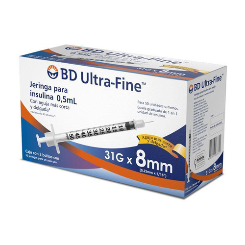 BD UltraFine Insulina 0.5ML 31Gx8MM Caja x 30 Unidades