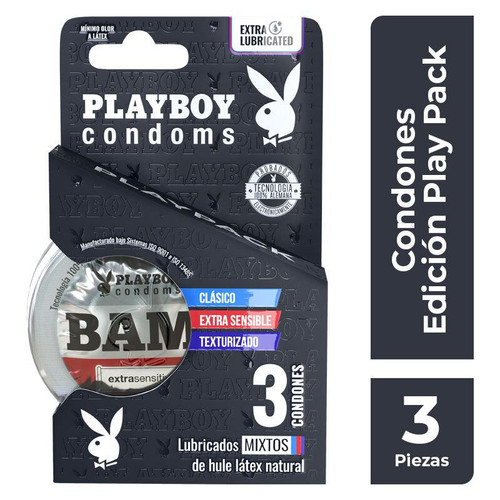 Playboy Playpack Ink Lata x 3 Preservativos