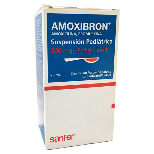 Amoxibron 500/8MG/5ML Suspensión Pediátrica Frasco 75ML