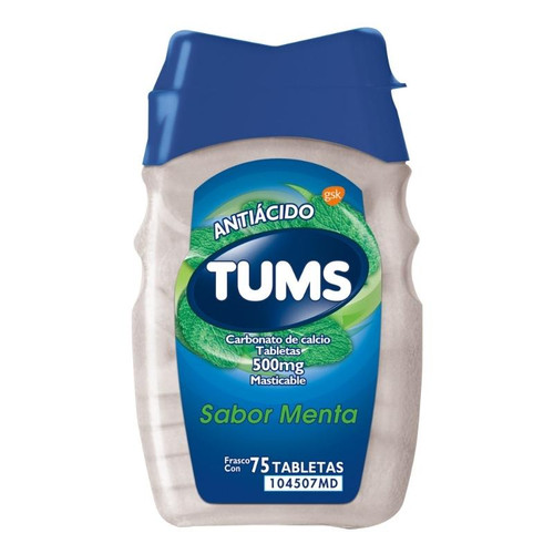 Tums Menta 500MG Frasco x 75 Tabletas