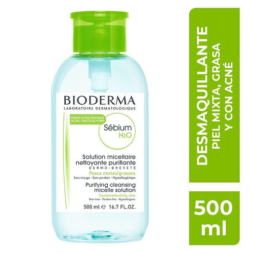 Bioderma Sebium H2O Solución MicelarBomba Inversa 500ML