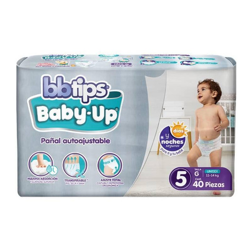 Bbtips Baby-Up Unisex Etapa 5 Bolsa x 40 Pañales Autoajustables