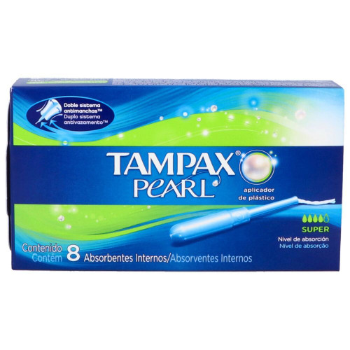 Tampones Tampax Pearl Super Caja x 8 Unidades