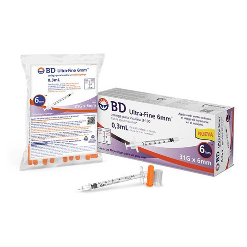 BD UltraFine Insulina 0.3ML 31Gx6MM Caja x 10 Unidades