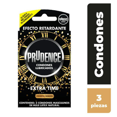 ONLIFE - Tu Farmacia Digital - Catálogo - Prudence Extra Time Caja x 3  Condones Masculinos