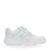 Meteor, White leather riptape school trainers