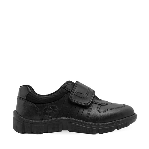 Chance, Black leather boys riptape school shoes