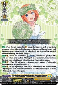 The Quintessential Quintuplets, Yotsuba Nakano (EXRRR) - DZ-BT02: Illusionless Strife (DZ-BT02) The Quintessential Quintuplets, Yotsuba Nakano (EXRRR) - DZ-BT02: Illusionless Strife (DZ-BT02)