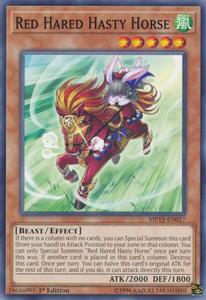 Red Hared Hasty Horse | MP19-EN017 | 1st Edition | 2019 Gold Sarcophagus Tin Mega Pack
