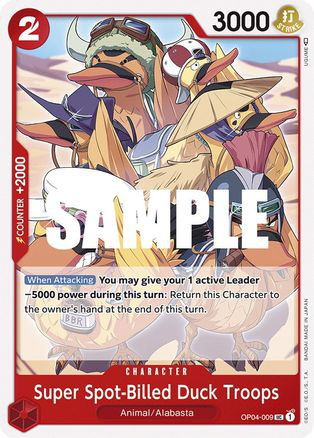 Super Spot-Billed Duck Troops - OP04-009 - [OP04] Kingdoms of Intrigue
