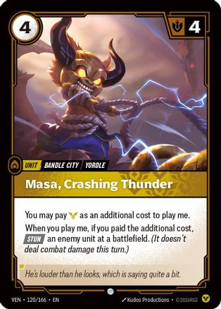 Masa, Crashing Thunder - 120:166 - Vendetta