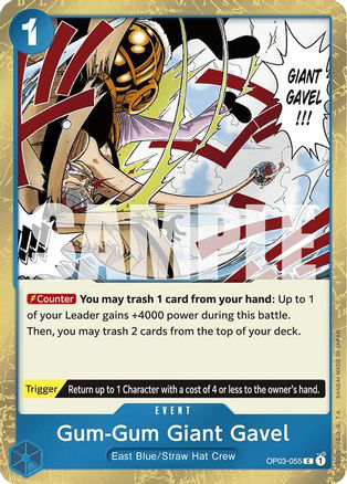 Gum-Gum Giant Gavel (Jolly Roger Foil) - OP03-055 - [PRB01] Premium Booster -The Best-
