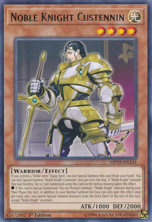 Noble Knight Custennin | MP19-EN141 | 1st Edition | 2019 Gold Sarcophagus Tin Mega Pack