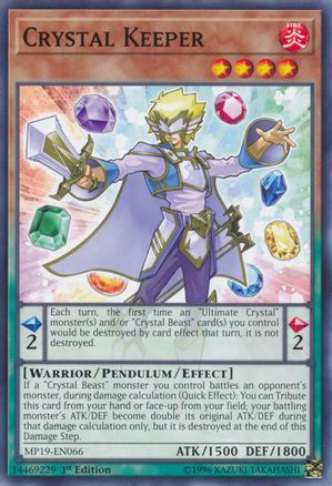 Crystal Keeper | MP19-EN066 | 1st Edition | 2019 Gold Sarcophagus Tin Mega Pack
