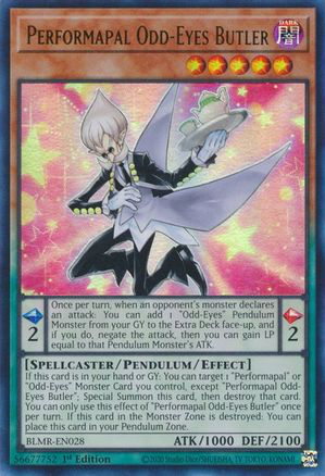 Performapal Odd-Eyes Butler | BLMR-EN028 | 1st Edition | Battles of Legend: Monstrous Revenge