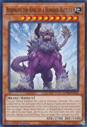 Behemoth the King of a Hundred Battles | DUNE-EN024 | 1st Edition | Duelist Nexus