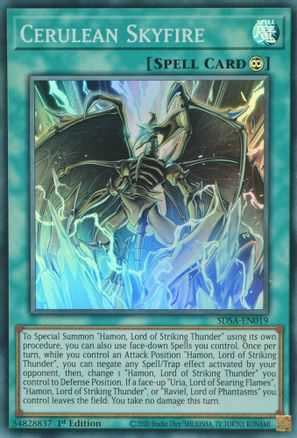 Cerulean Skyfire | SDSA-EN019 | 1st Edition | Structure Deck: Sacred Beasts