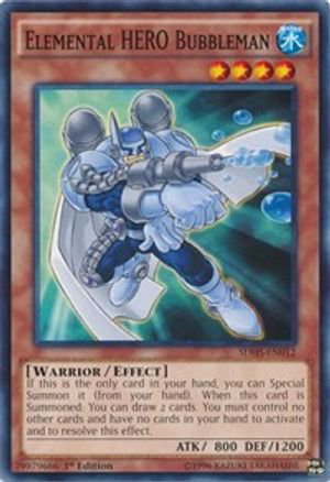 Elemental HERO Bubbleman | SDHS-EN012 | 1st Edition | Structure Deck: HERO Strike