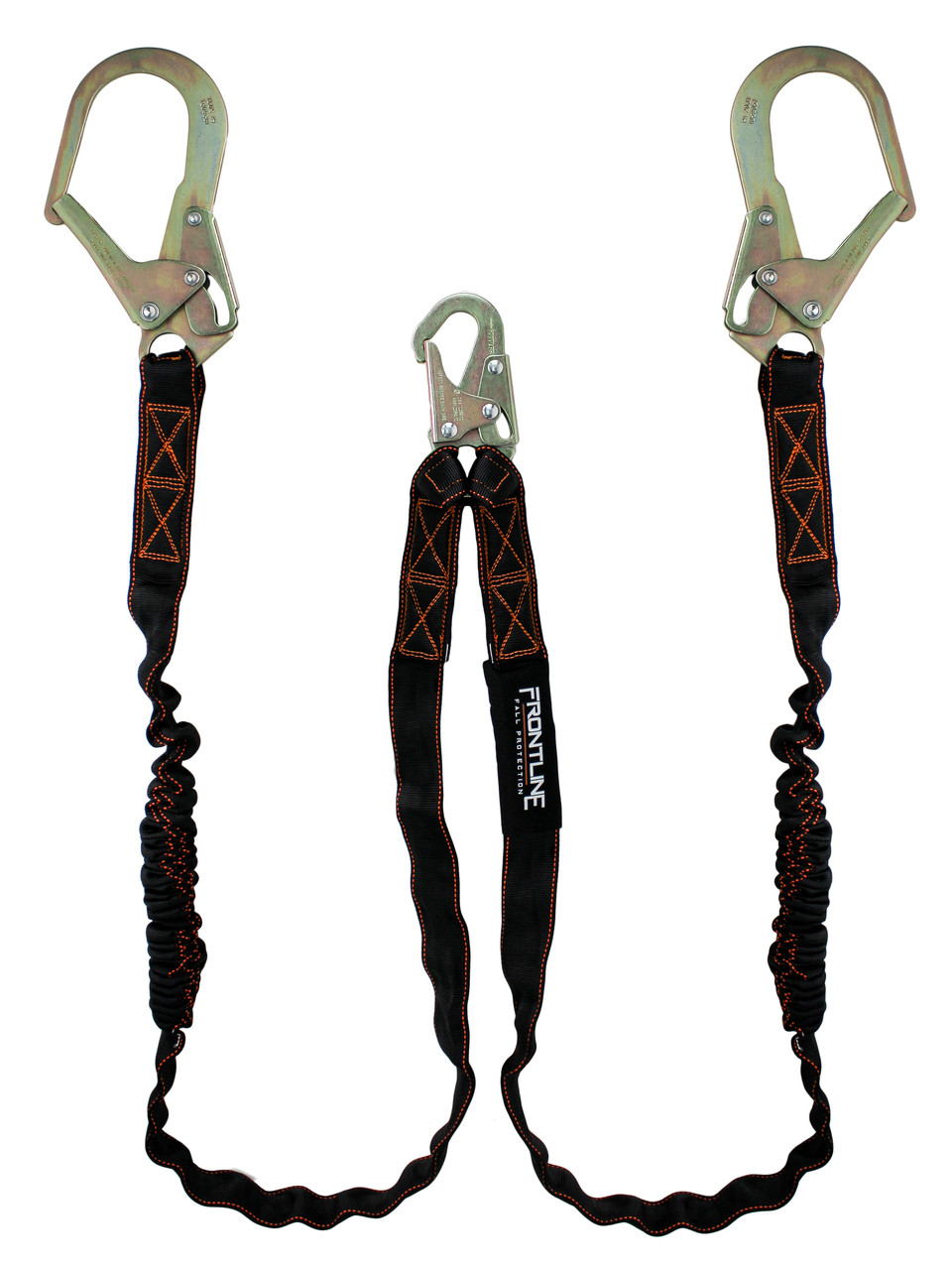 Heavyweight 6' Energy Absorbing Lanyard: Dual Leg, Alu Rebar Hooks