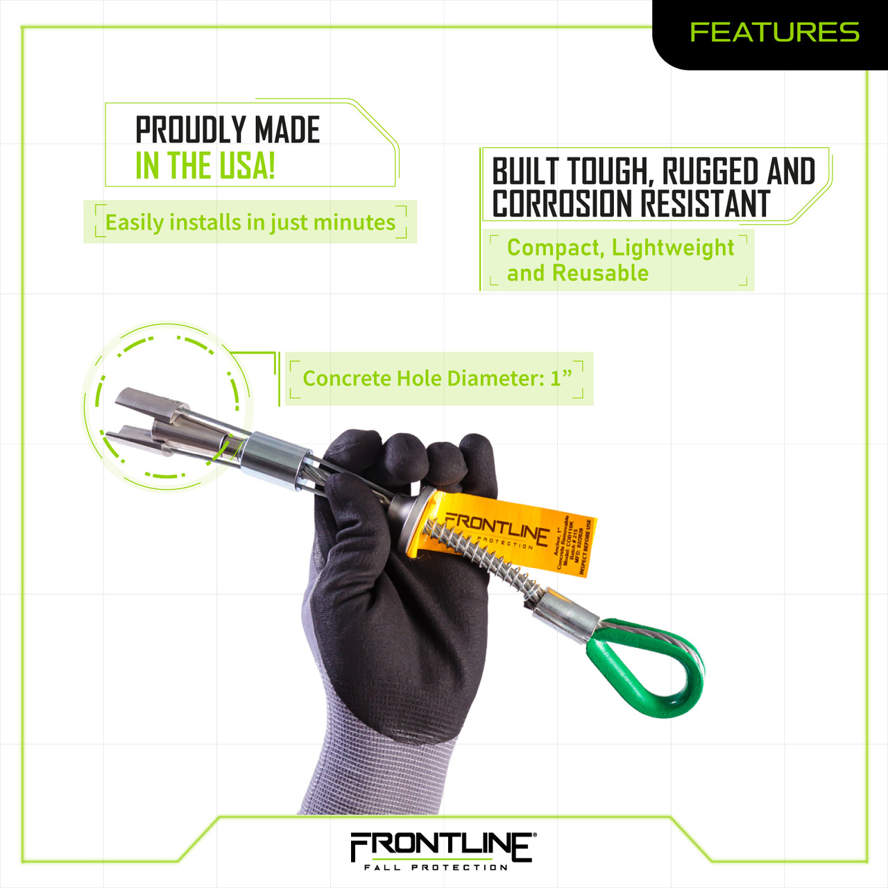 Frontline COB110K Reusable 10K Concrete Anchor Bolt Frontline