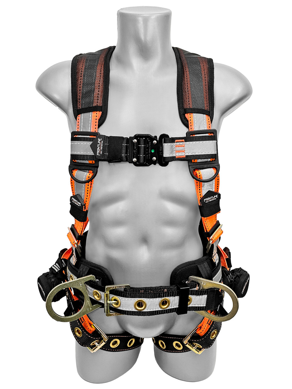 Frontline 100RCTB Combat™ Reflective Construction Full Body Harness with  Tongue Buckle Legs and Trauma Straps