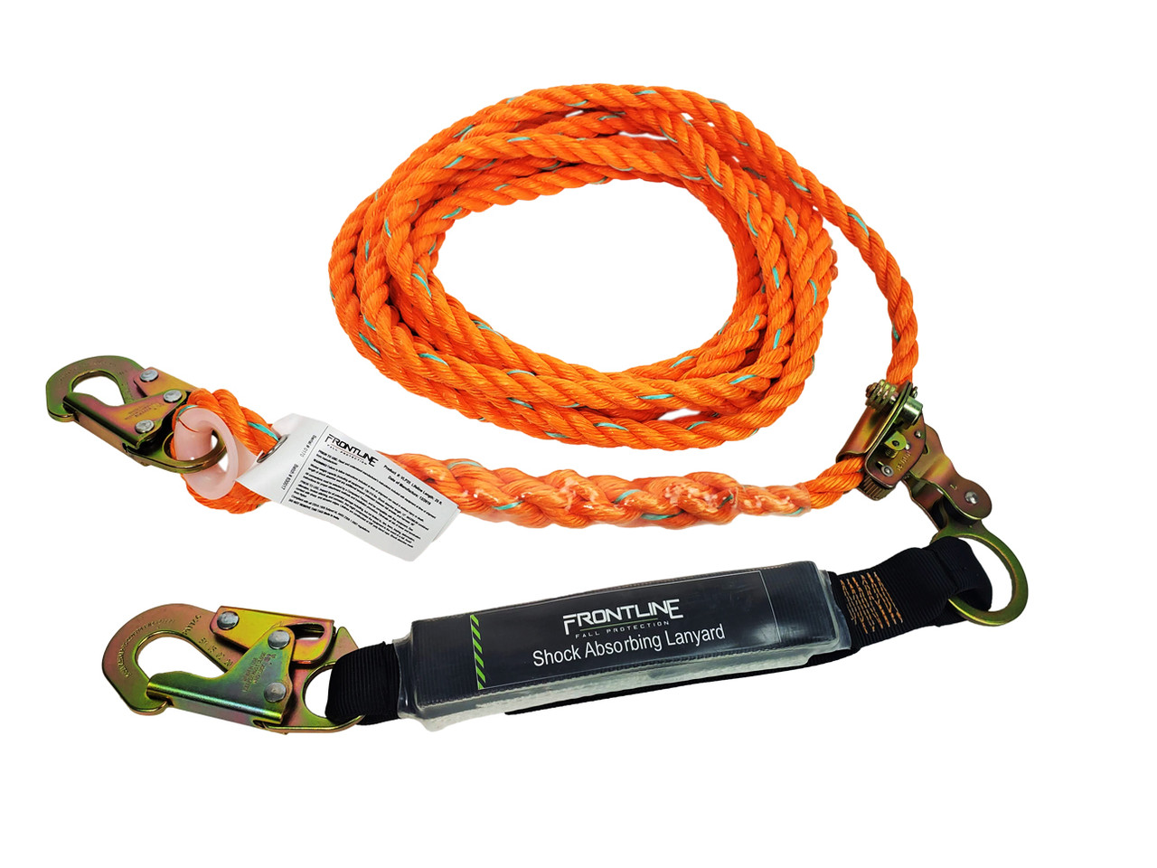 Frontline Premium Vertical Lifeline with Openable Rope Grab and Shock Pack