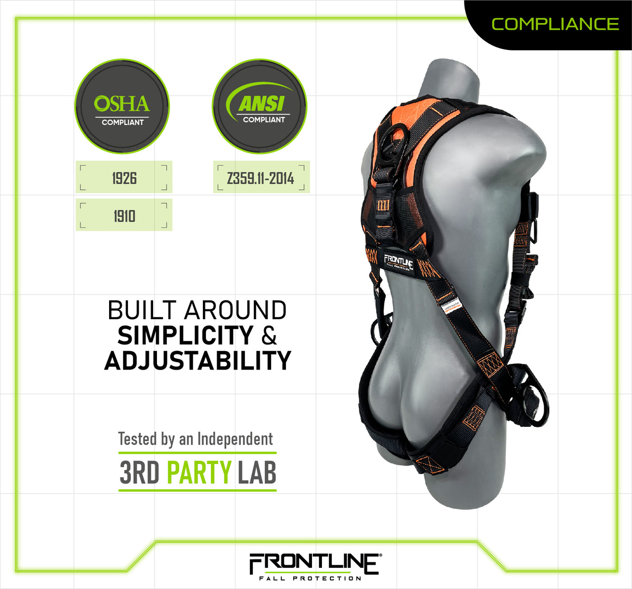 Frontline 105CFTB Combat™ Vest Style Harness with Front Side DRings
