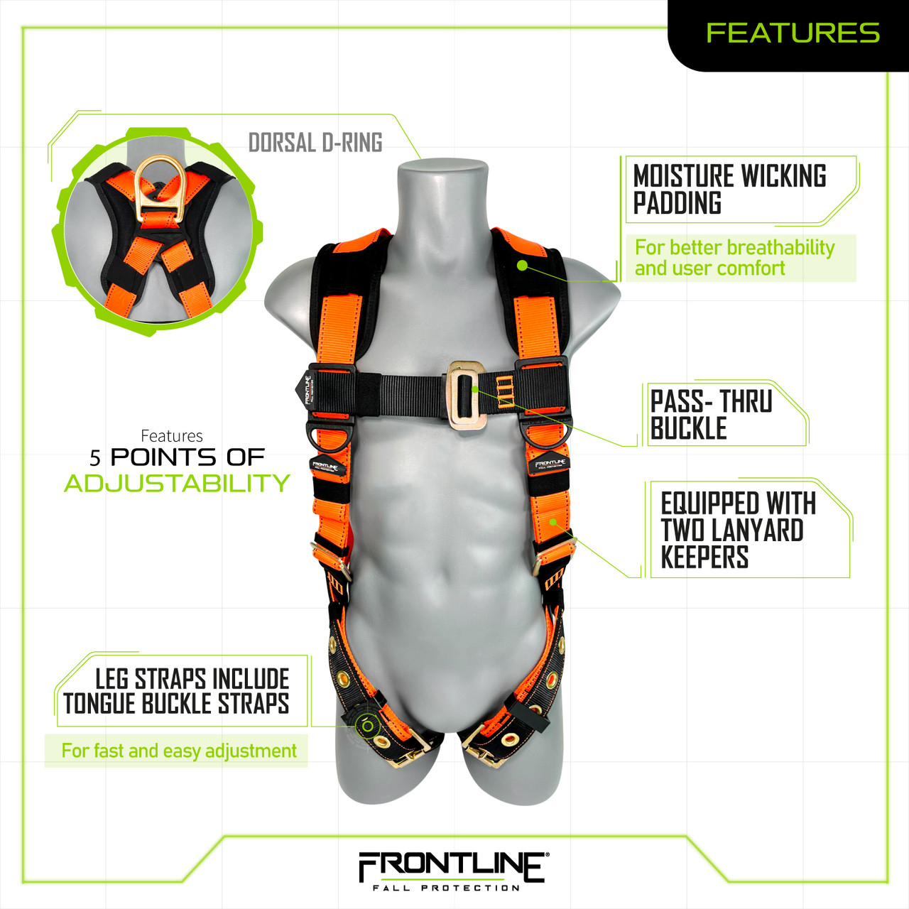 Frontline 50VTB Combat™ Economy Series Full Body Harness with Tongue ...