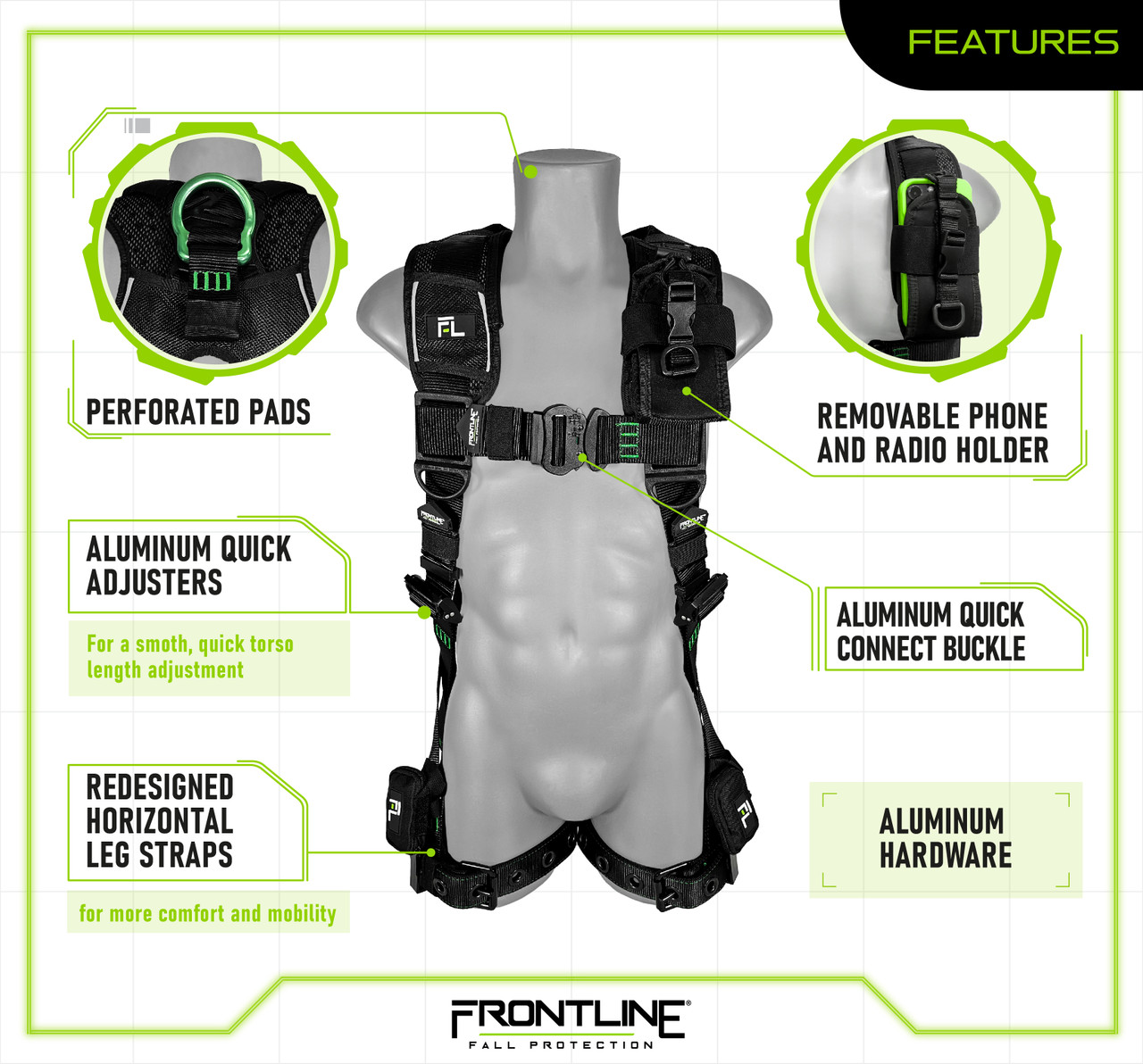 Frontline 250VTB Elite™ Vest Style Harness with Aluminum Hardware and ...