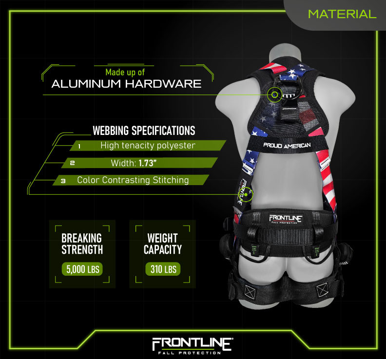 Frontline 110CTBAM American Style Full Body Harness with Aluminum