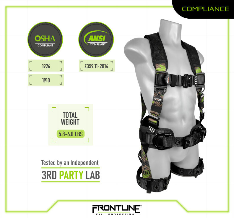 Frontline 110CTBCF Camouflage Full Body Harness with Aluminum Hardware