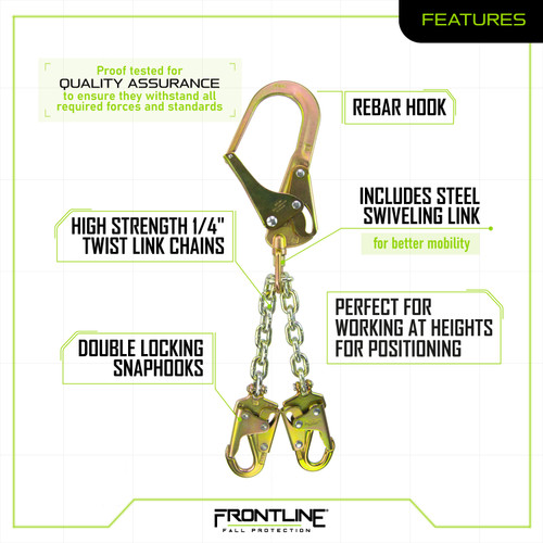 Frontline PSSW2R Rebar Positioning Chain Assembly with Swivel - Frontline