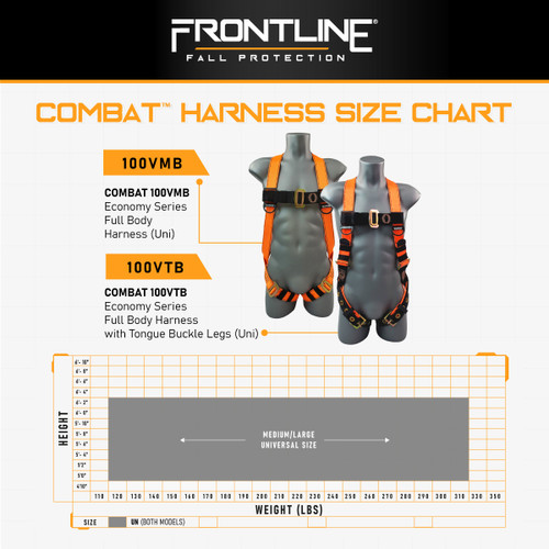 Frontline 100VTB Combat™ Economy Series Full Body Harness