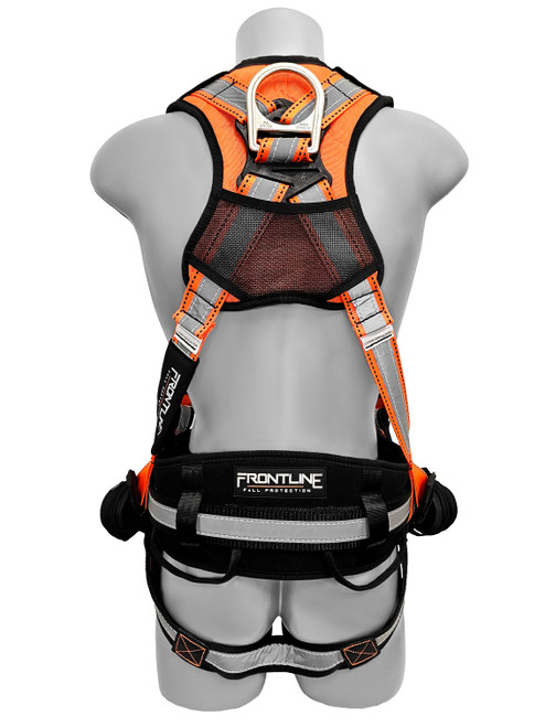Frontline 100RCTB Combat™ Reflective Construction Full Body Harness with  Tongue Buckle Legs and Trauma Straps Frontline