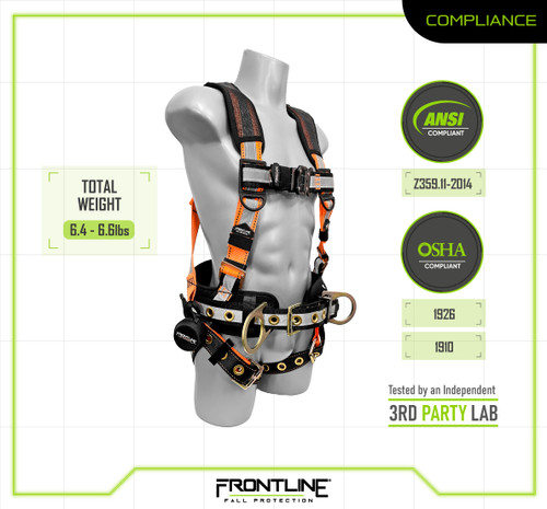 Frontline 100CTB Combat™ Construction Full Body Harness with Tongue Buckle  Legs and Trauma Straps