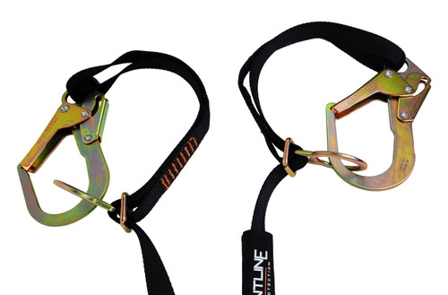 Frontline LPO62RADJ 6' Tie-Back Double Leg Shock Absorbing Lanyard with Rebar Hooks